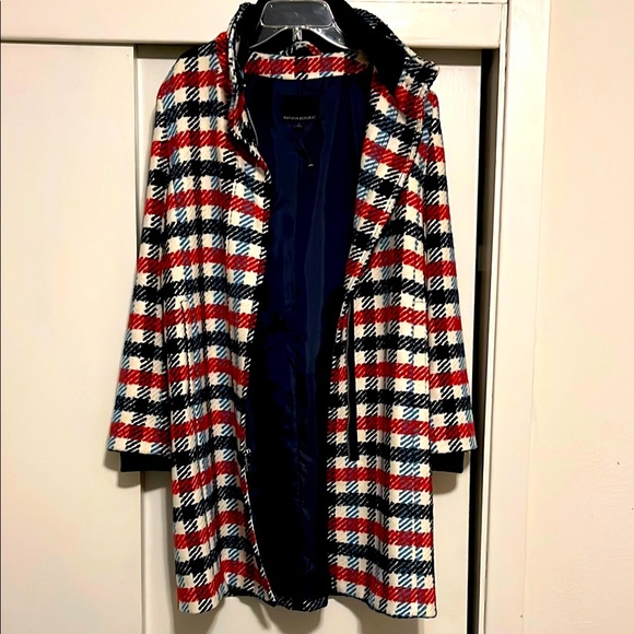 Banana Republic Italian plaid stadium coat   LIKE NEW! Worn once 1/2 tag on - Picture 1 of 13